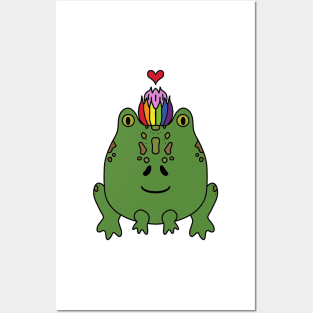 Rainbow pride frog Posters and Art